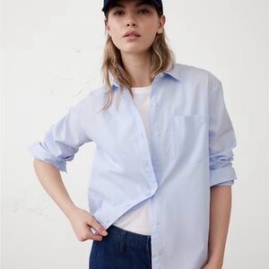 NWT Banana Republic Factory Women’s Classic Poplin Shirt XS Crips Blue